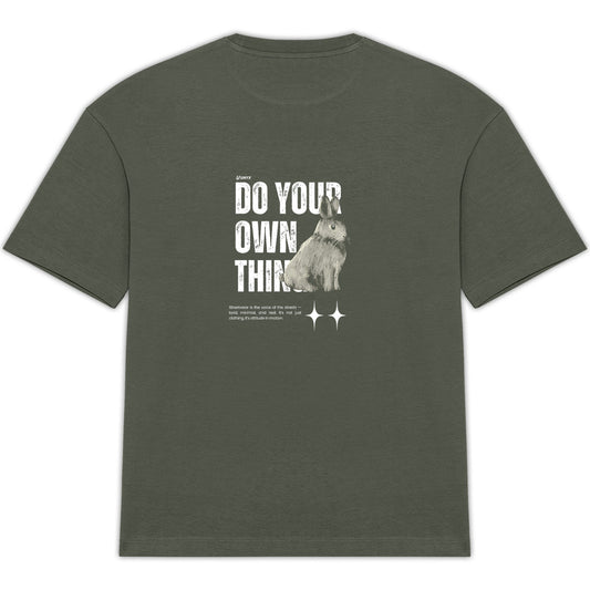 T-shirt Unisexe Oversized Écriture et Lapin - dos_0