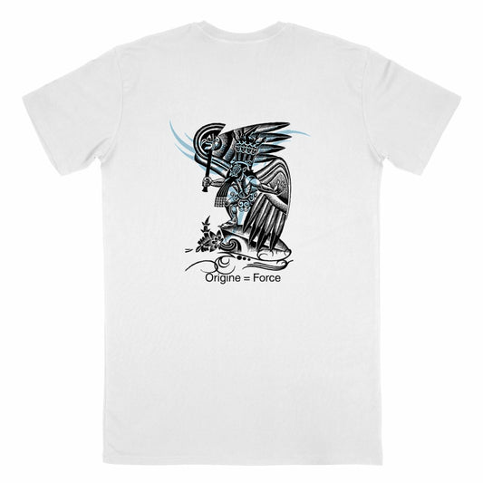 T-shirt Homme Made in France - Masque Tribal Origine - dos_blanc