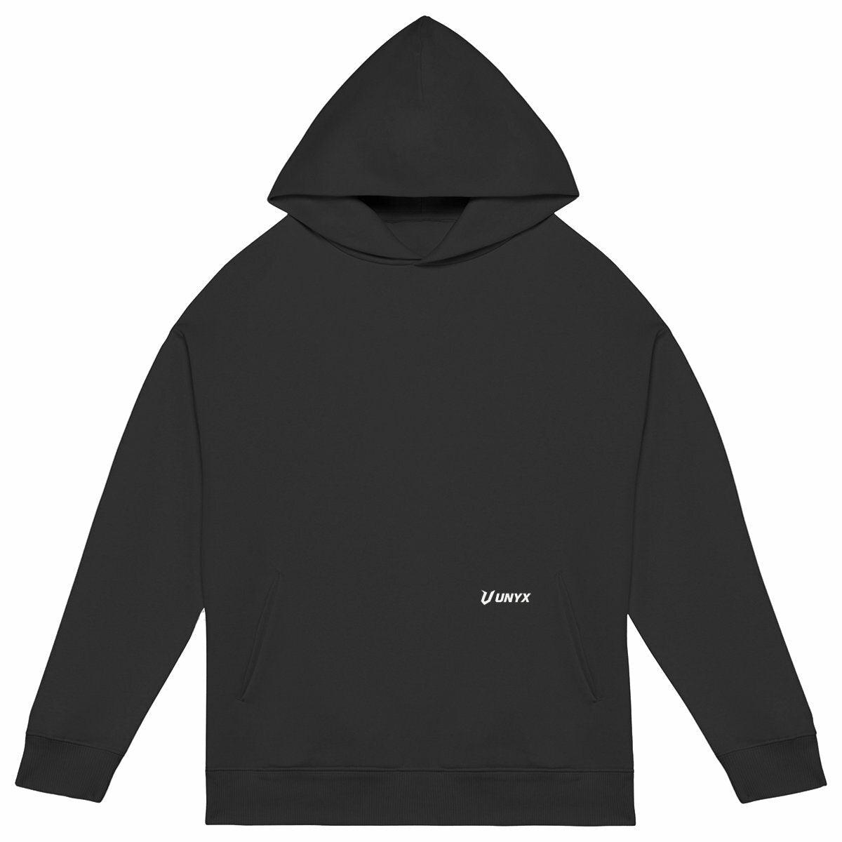 Sweat à capuche Unisexe Oversized avec logo et triangle - face_noir