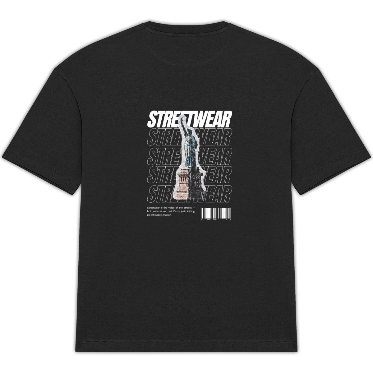 T-shirt Unisexe Oversized Streetwear Statue de la Liberté - dos_0