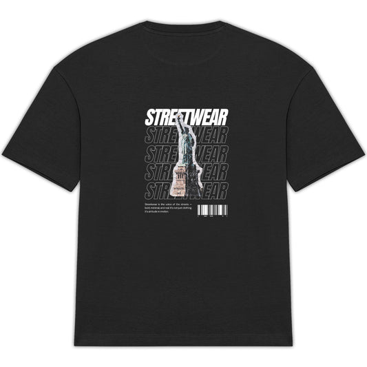 T-shirt Unisexe Oversized Streetwear Statue de la Liberté - dos_0