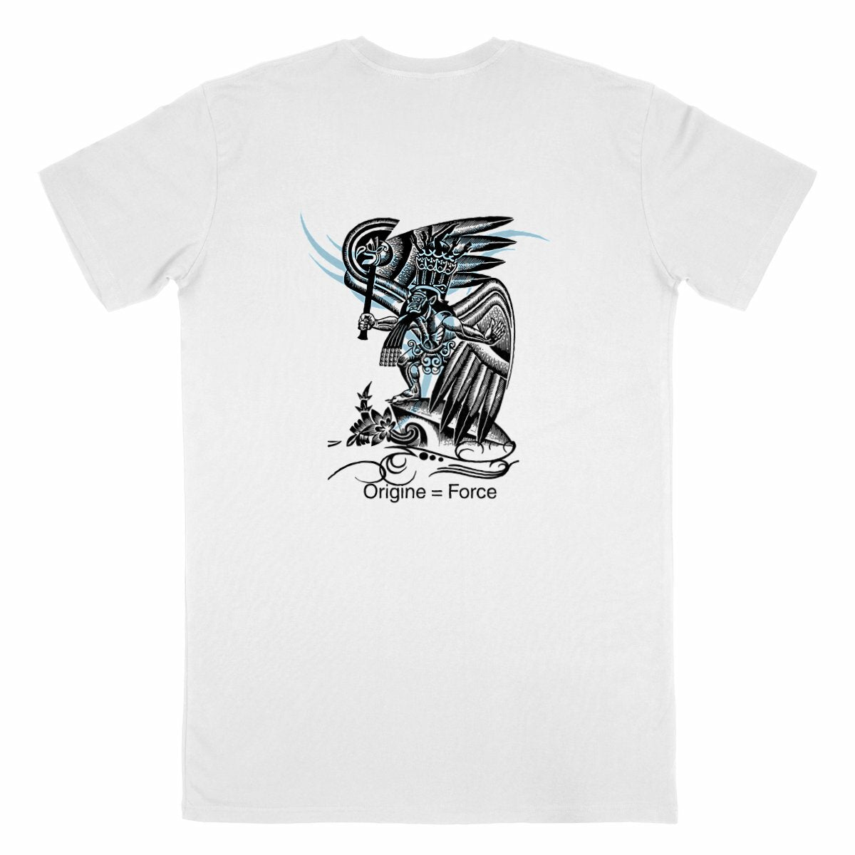 T-shirt Homme Made in France - Masque Tribal Origine - dos_blanc