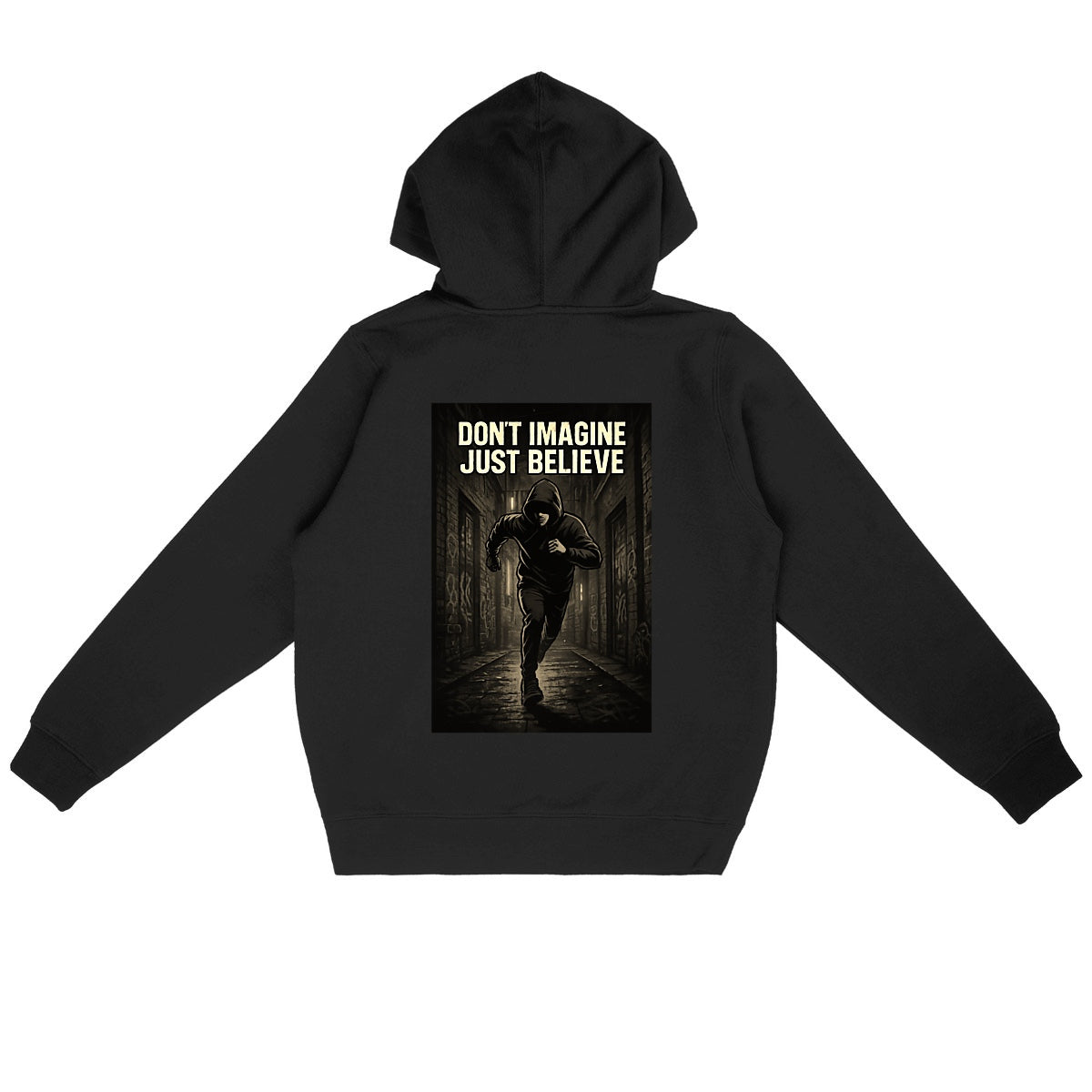 Sweat à capuche Léger Unisexe - Just Believe - dos_noir