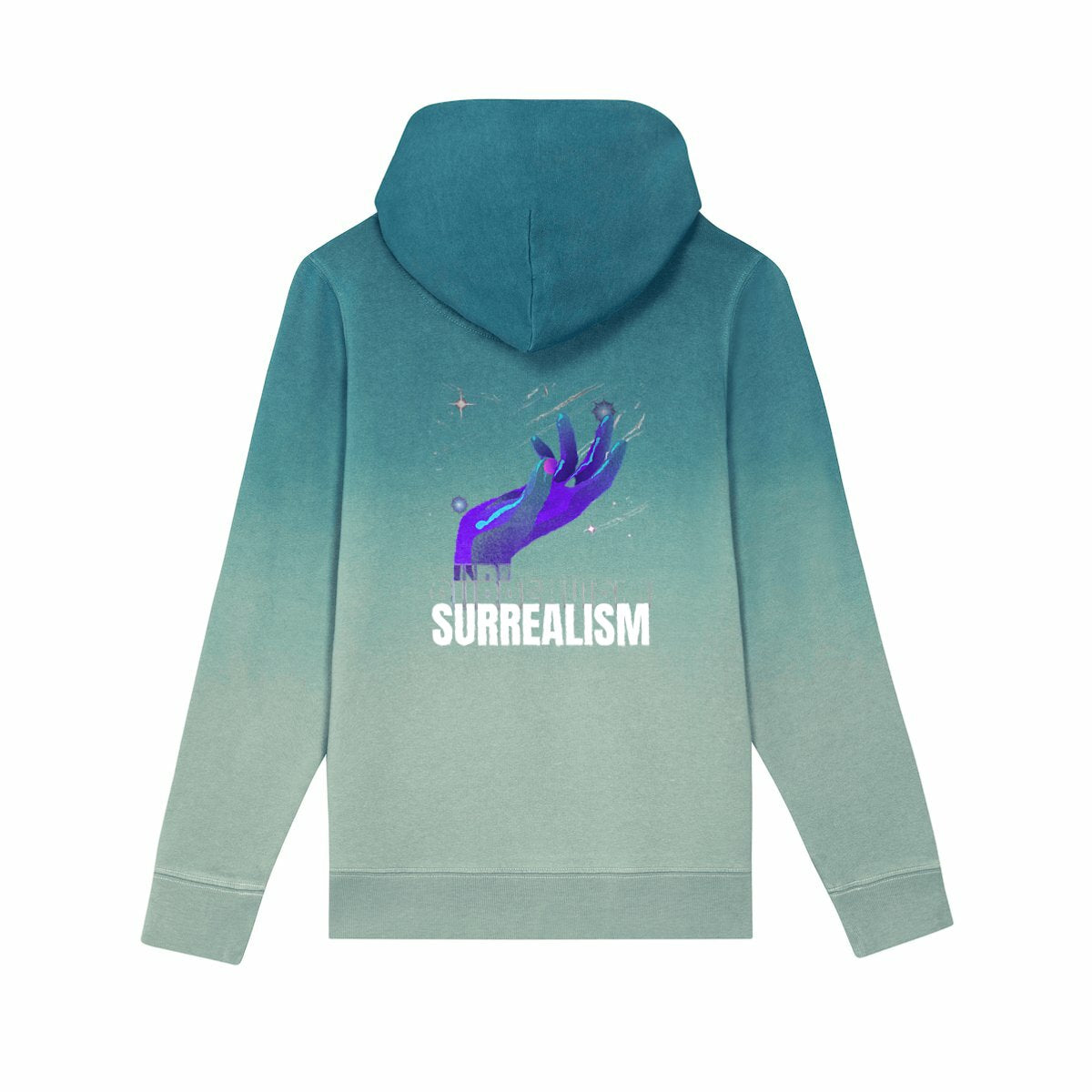 Sweat à capuche Enfant Dip Dye - Style Suréaliste - dos_vert